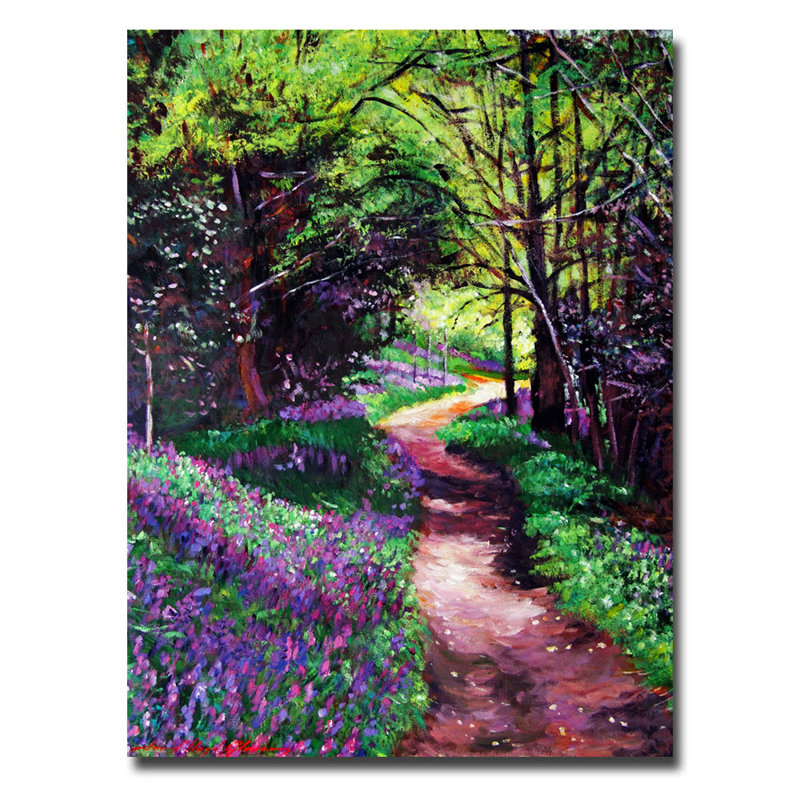 Lavender Lane Pathway Canvas Wall Art in Green and Purple