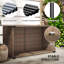 Outsunny Outdoor Coffee Table Tempered Glass Top 90 x 50 x 38cm Brown-651890081