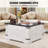 31.5" Farmhouse Coffee Table Hinged Square Table