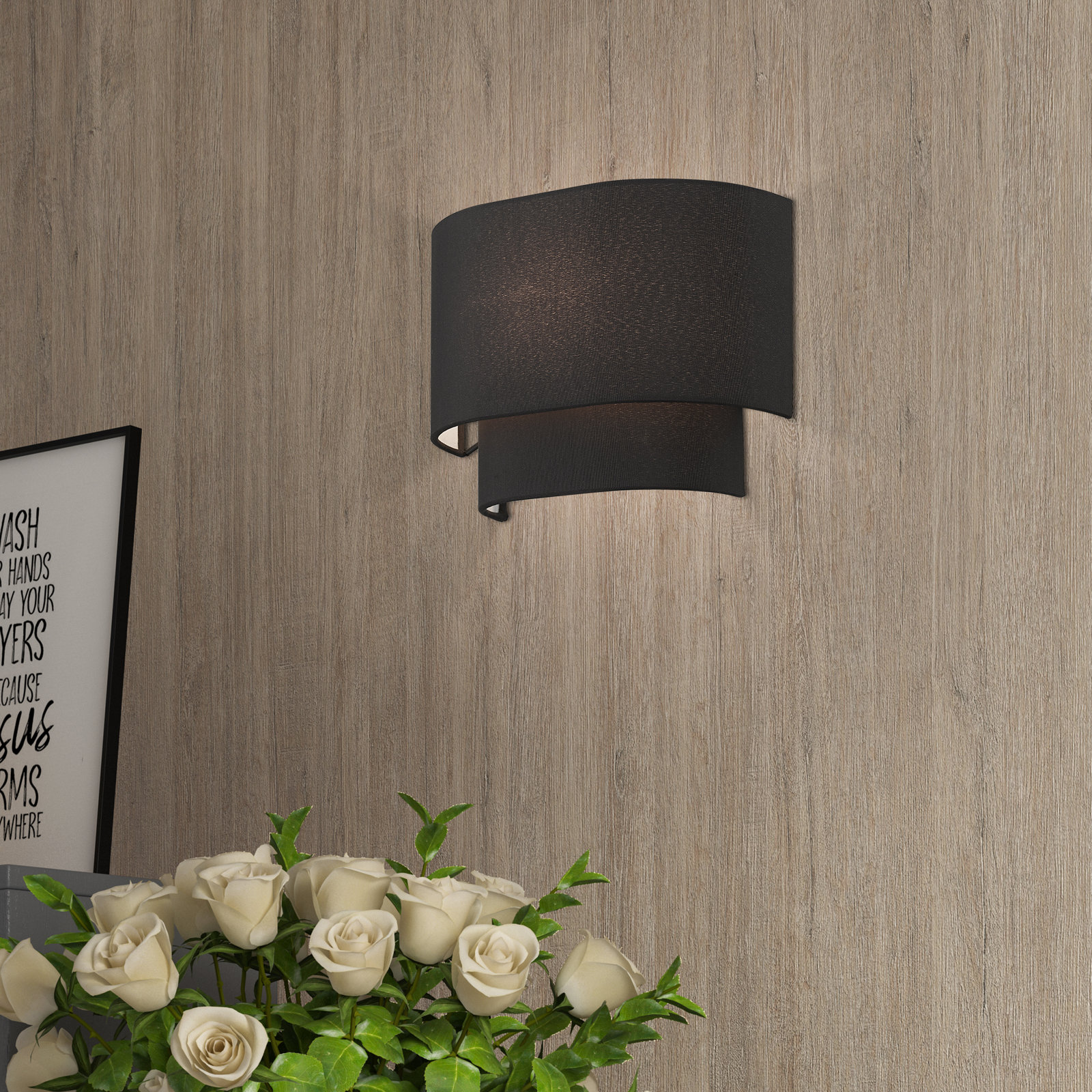 Kiyo Single Light Dimmable Flush Mounted Sconce, Black, Ash Gray