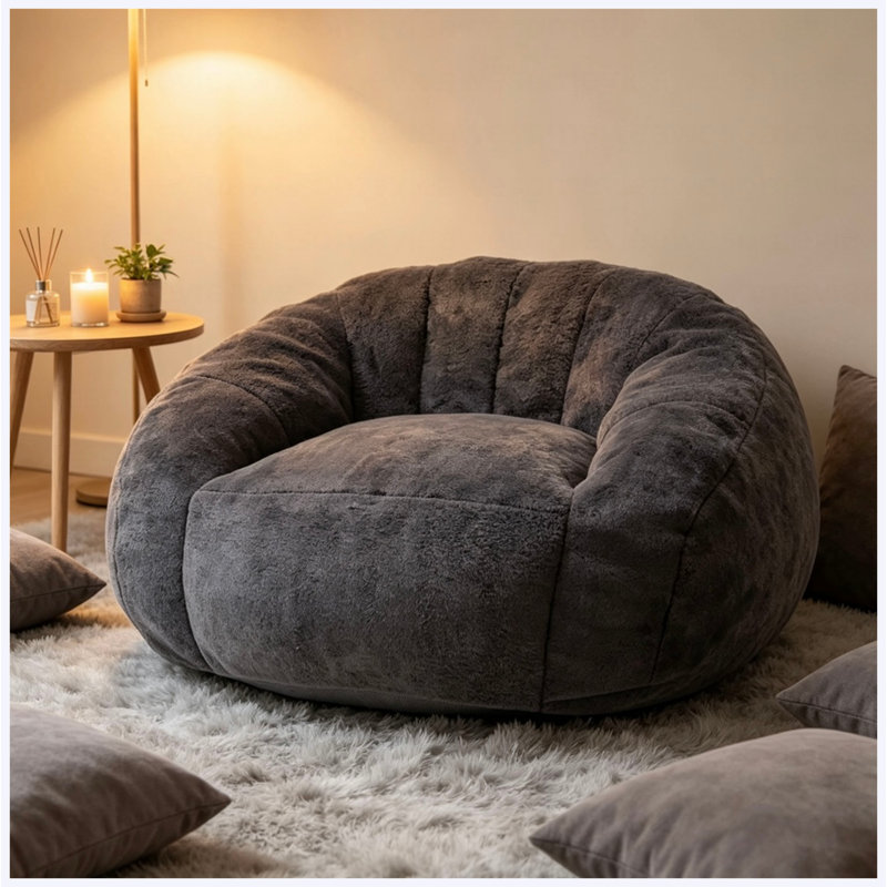 Canapé pour canapé de salon, Antique Dark Grey Microfiber / Microsuede