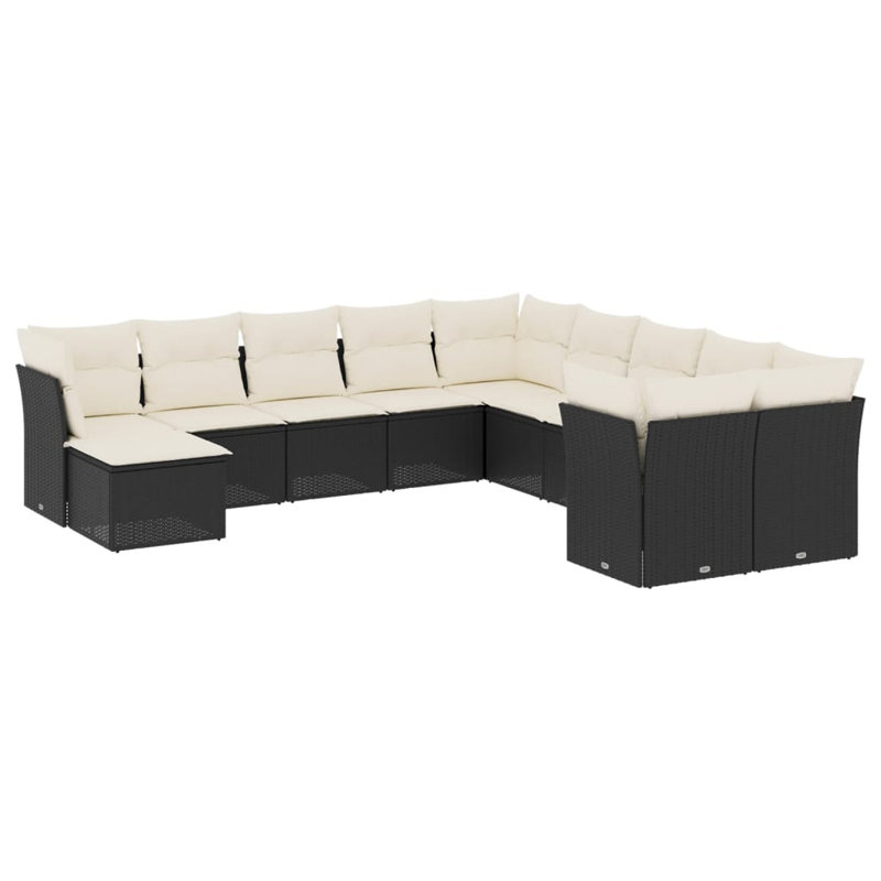 Ensemble de canapé de jardin Vidaxl, blanc crème, Noir