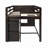 Loft Bed with Cabinet and Shelf
