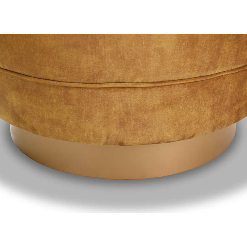 Chaise d'appoint pivotante en velours Shebaka, Velours doré