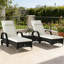 Ensemble de chaises longues d'extérieur 3 pièces
