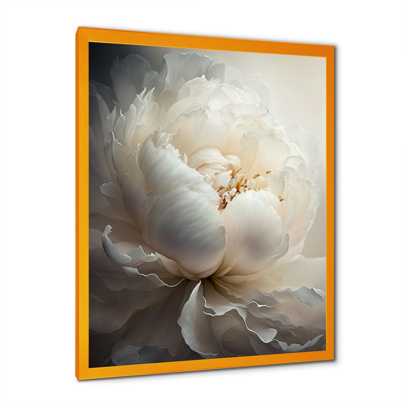 Pivoine fleur VII - pivoines, art mural, H 20 po x l 12 po, Cadre doré