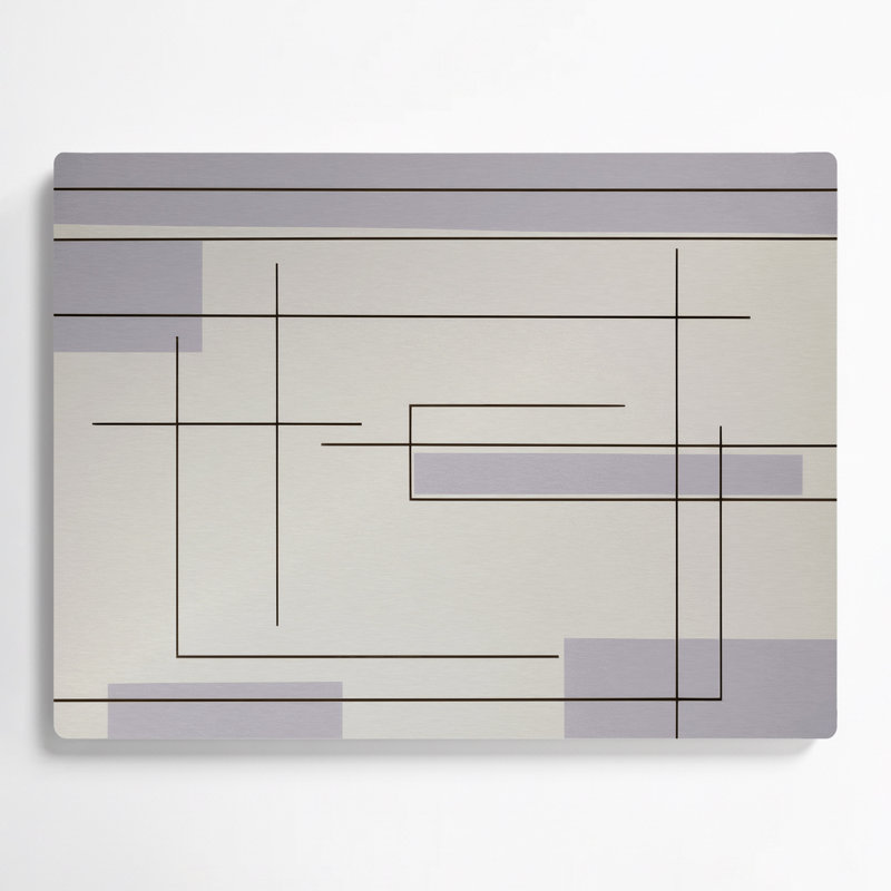 Minimalisme 42, art mural gris en métal, H 11 po x l 14 po