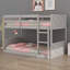 Floor Bunk Bed With Panelled Headboard And Footboard, Solid Wood Foundation With Safety Guardrails, Built-In Ladder-1662077136