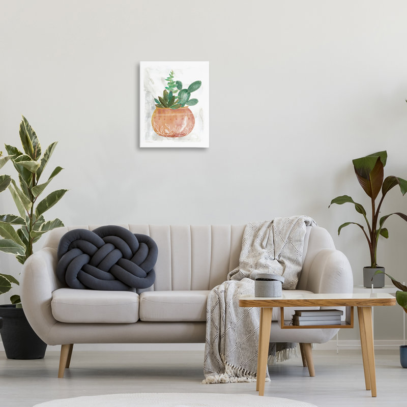  "Succulent Planter Vase", art mural par Carol Robinson, H 20 po x l 16 po