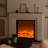 Cream white Solid Wood Freestanding Fireplace