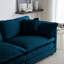 Canapé modulaire en chenille bleu avec méridienne réversible et double repose-pieds confortable et insonorisant
