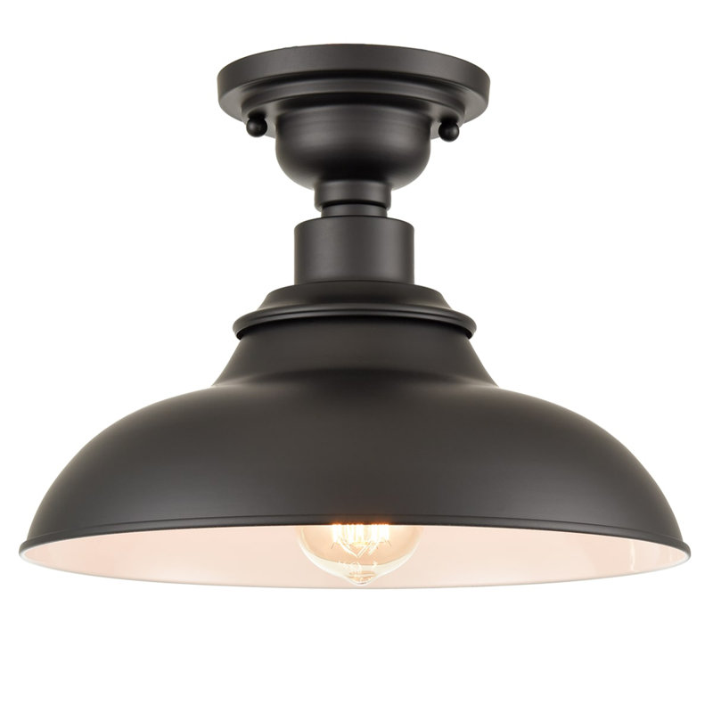 Plafonnier semi-encastré 12 lumières Flavia Farmhouse, Noir