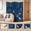 Cloison pliante 4 panneaux paravent Royal Whimsical Blue Forest