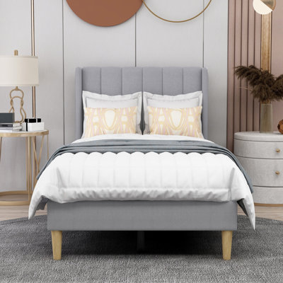 Eriksay Low Profile Upholstered Platform Bed with Winback Headboard