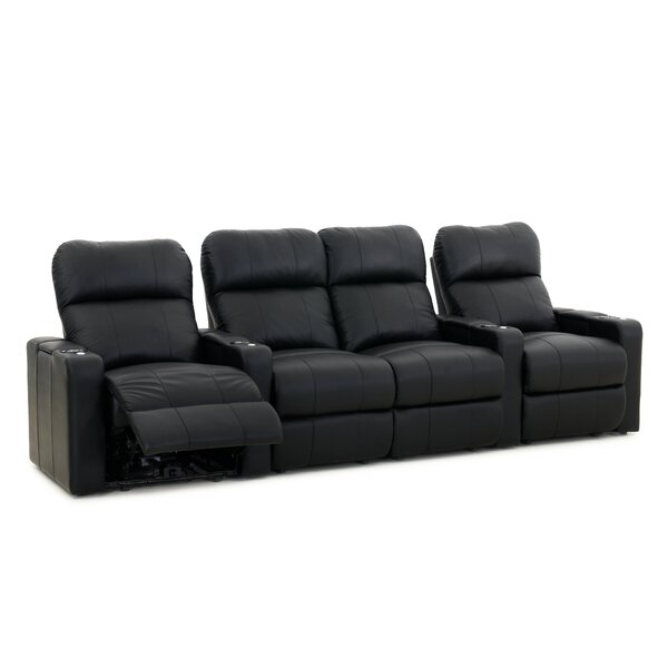 Latitude Run® Leather Home Theater Seating with Cup Holder & Reviews ...