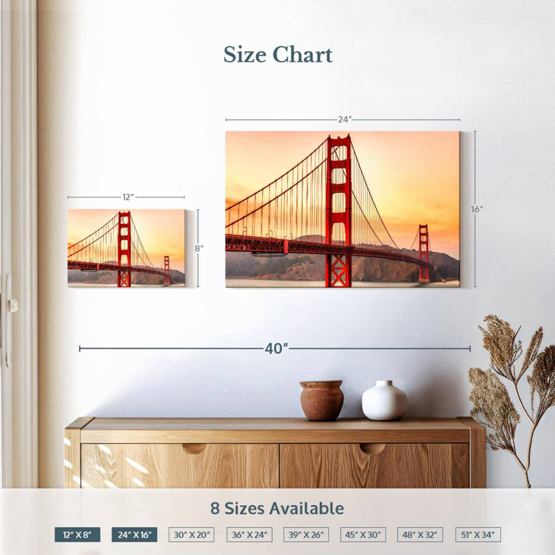 Lilie Golden Gate Bridge Structure, 16" H x 24" W