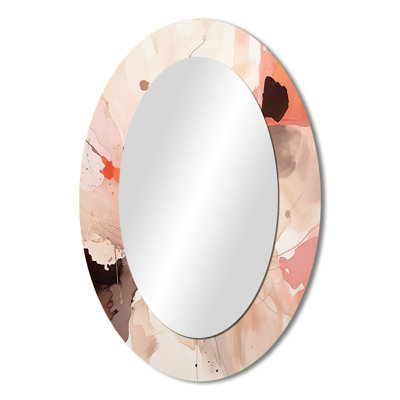 Distant Clouds Abricot Crush Infusion III - Pink Modern Oval Wall Mirror