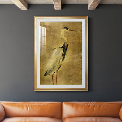 " Gold Crane At Dusk I " Painting Print
