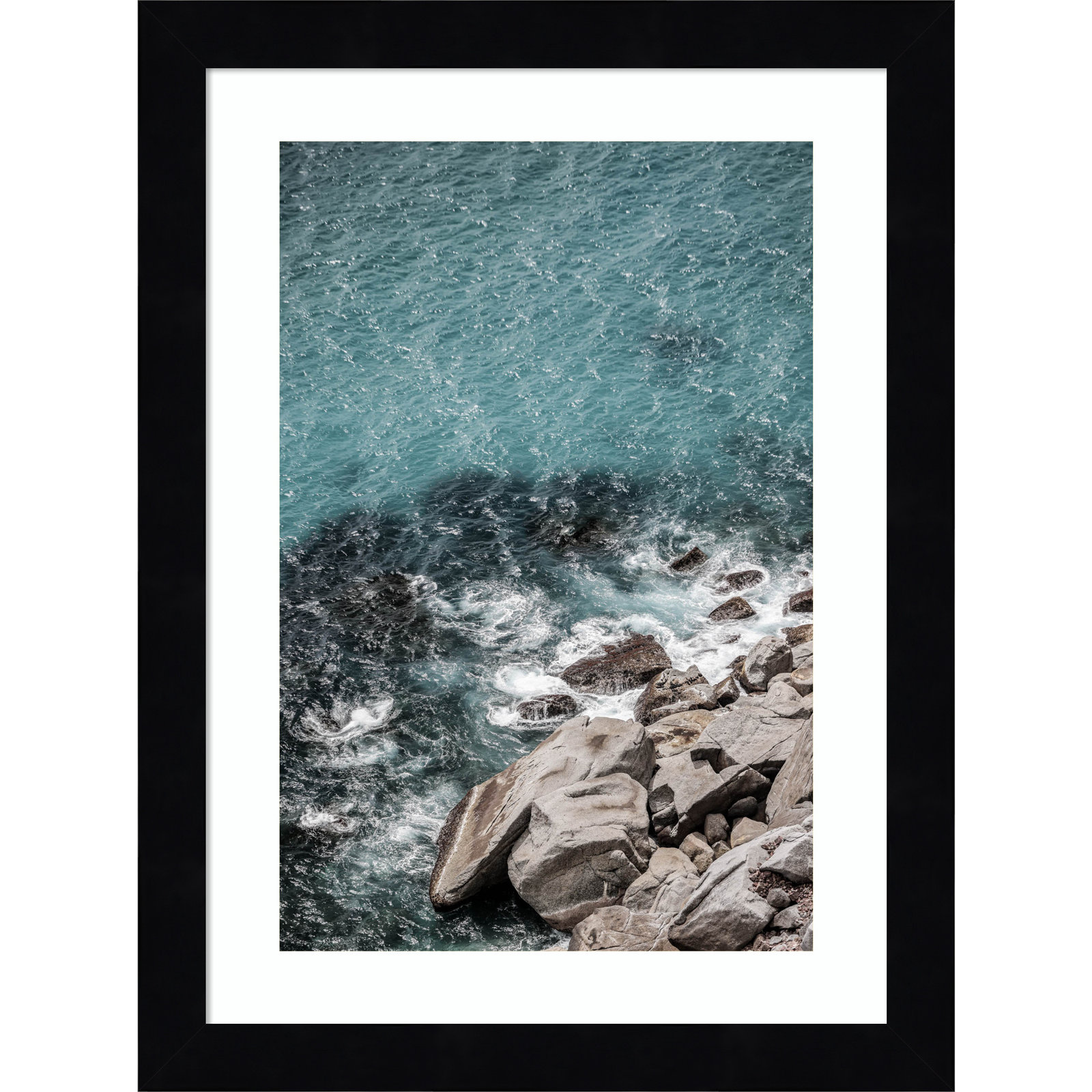 Pacetti "Aqua Sea Shores" Print, Black, 13" H x 10" W