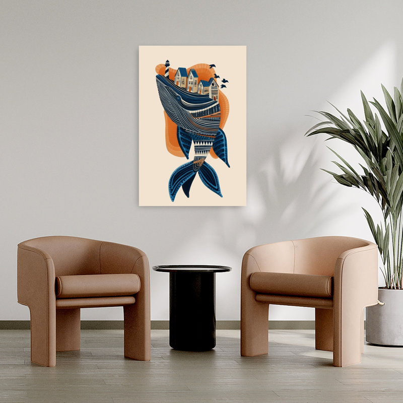 Whale Village Dream by City Art - Wrapped Canvas Print, 91.44 cm H x 60.96 cm W
