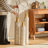 Set Of 3 Tall Metal Floor Vases With Gold Leaf Pattern, Graduated Heights For Balanced Home Decor Display.