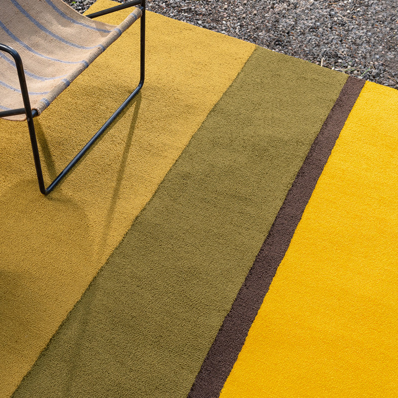 Habitat Festival Hand Tufted Striped Area Rug in Brown/Yellow/Gray/Black, Rectangle 5'3" x 7'6"