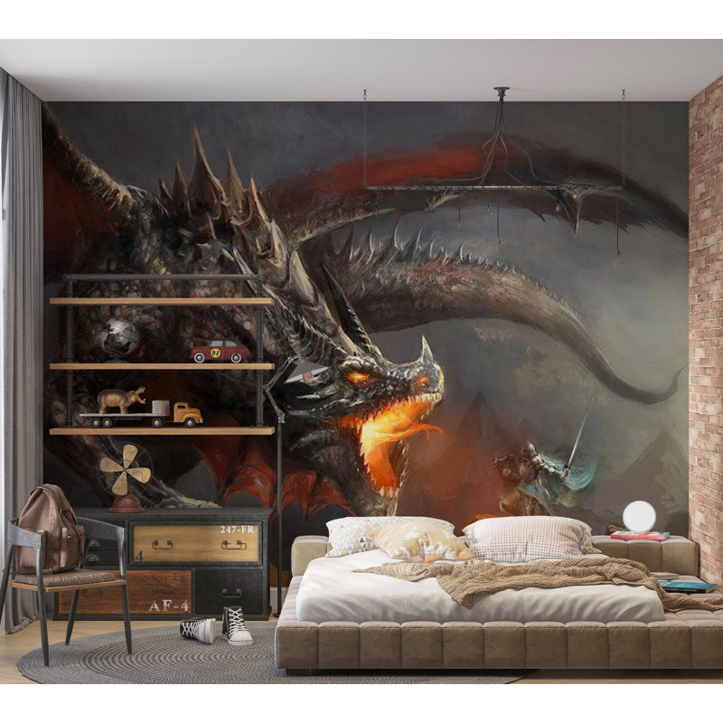 Papier peint Fiction - Dragon Fire, L 118 po x L 82 po