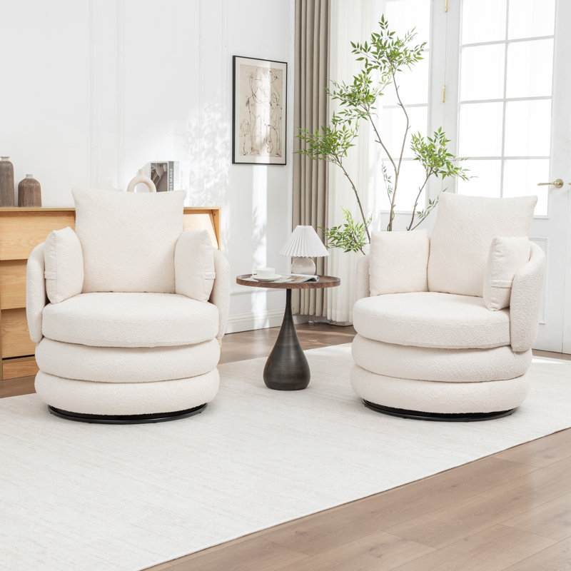 Fauteuil pivotant Castanedo, Beige