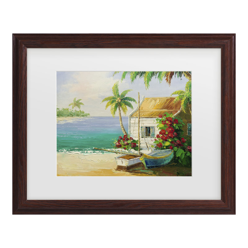 «Key West Breeze» Rio, art encadré mat, H 18,75 po x l 22,75 po x P 0,75 po, Brun