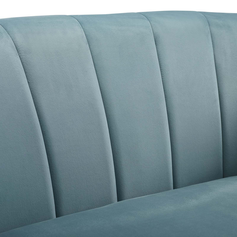  Fauteuil 28 po en velours, Velours bleu clair