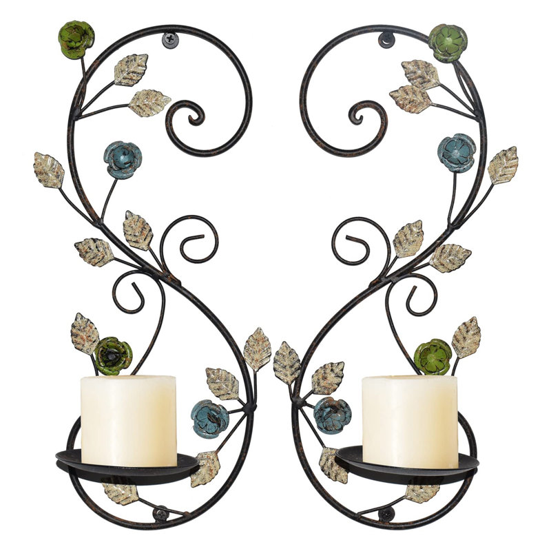 Ensemble de 2 appliques murales pour bougeoir