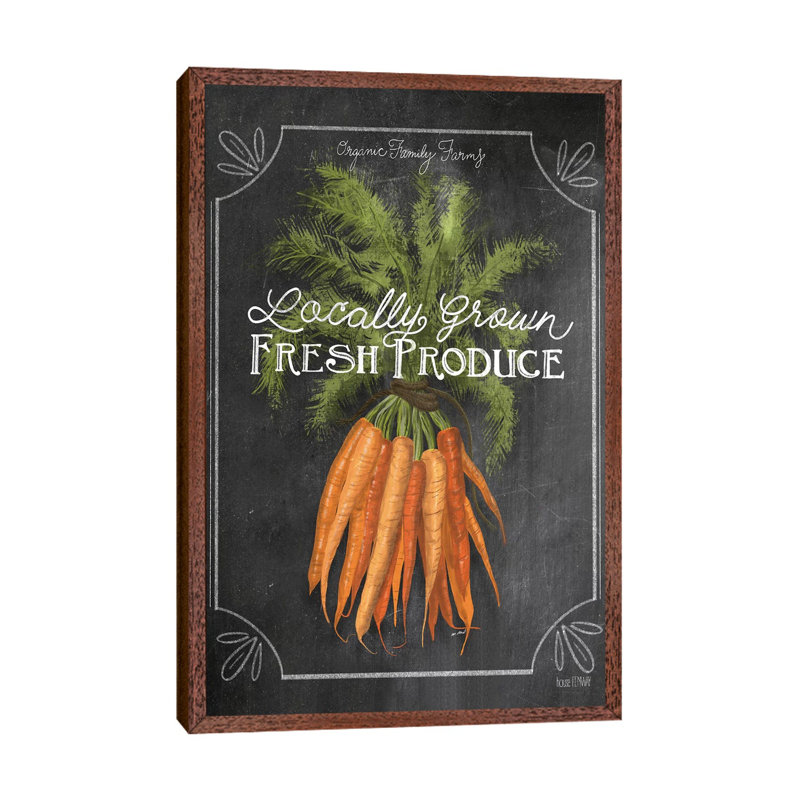 Fresh Carrots by House Fenway - Painting on Canvas, Brown Framed, 101.6cm H x 66.04cm W x 3.81cm D