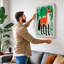 Winter Fox In Green Botanical - Print-136809487-136809483