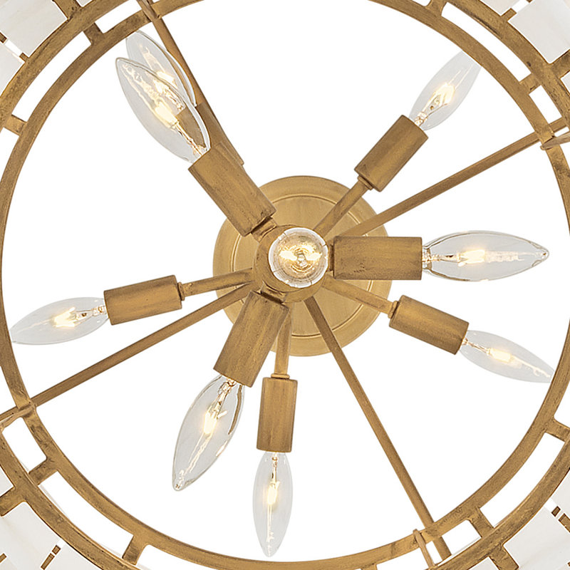 Simone 24" Nine-Light Four-Tier Chandelier w/ Natural Alabaster Panels