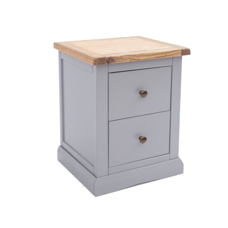 Conn 45 cm W Bedside Table, Grey/Brown