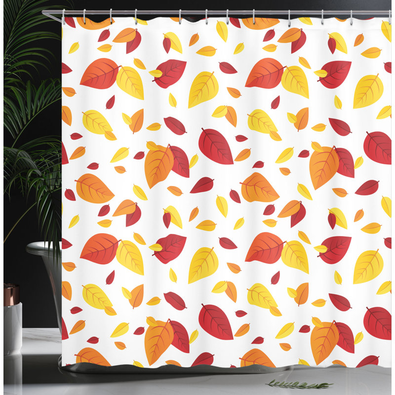 Floral Shower Curtain with Hooks Included, 69" H x 105" W
