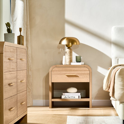 Modern Nightstand With Drawer - Engineered Wood Bedside Table