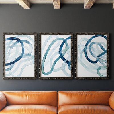 Lodge Pun III - Ensemble de 3 peintures sur toile encadrées