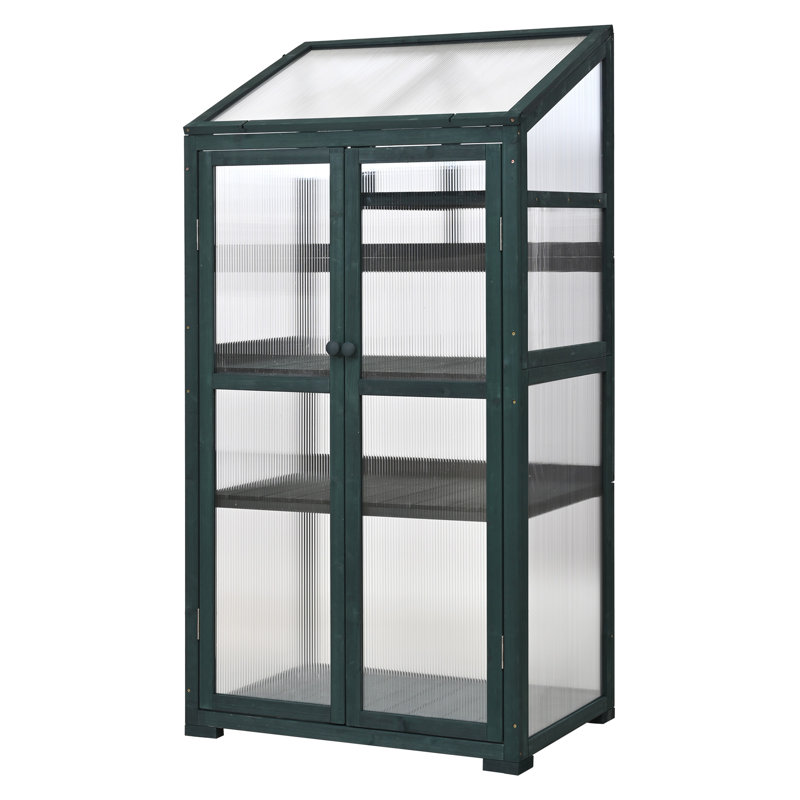 62Inch Height Wood Large Greenhouse Balcony Portable Cold Frame With Wheels And Adjustable Shelves For Outdoor Indoor Use