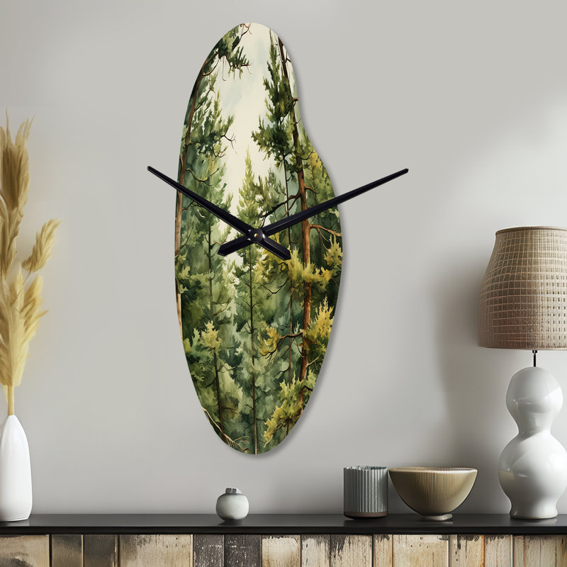 Horloge murale asymétrique en pin, pin symphonie II - pin, Grand