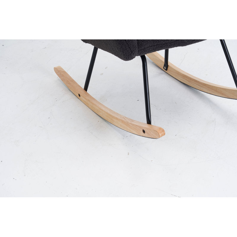 Chaise rembourrée avec fauteuil à bascule rembourré Teddy, Gris