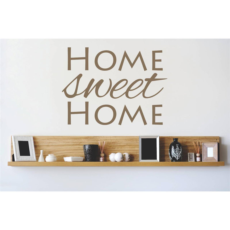 Décalcomanie murale maison, Brun, H 20 po x l 20 po x P 0,16 po