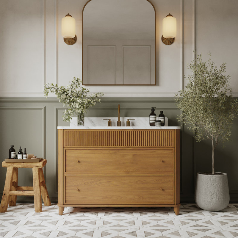 Kathryne 36" Bathroom Vanity In Natural Enhanced Oak, Enhanced Natural Oak, 48"