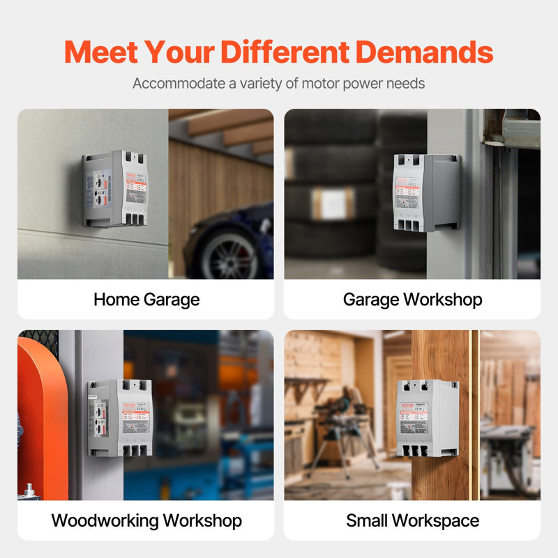 Convertisseur 3 phases - Convertisseur monophasé à 3 phases 2HP 7A 220V, entrée / sortie 220V, déphaseur numérique pour usage résidentiel et commercial léger (un convertisseur pour un moteur seulement)