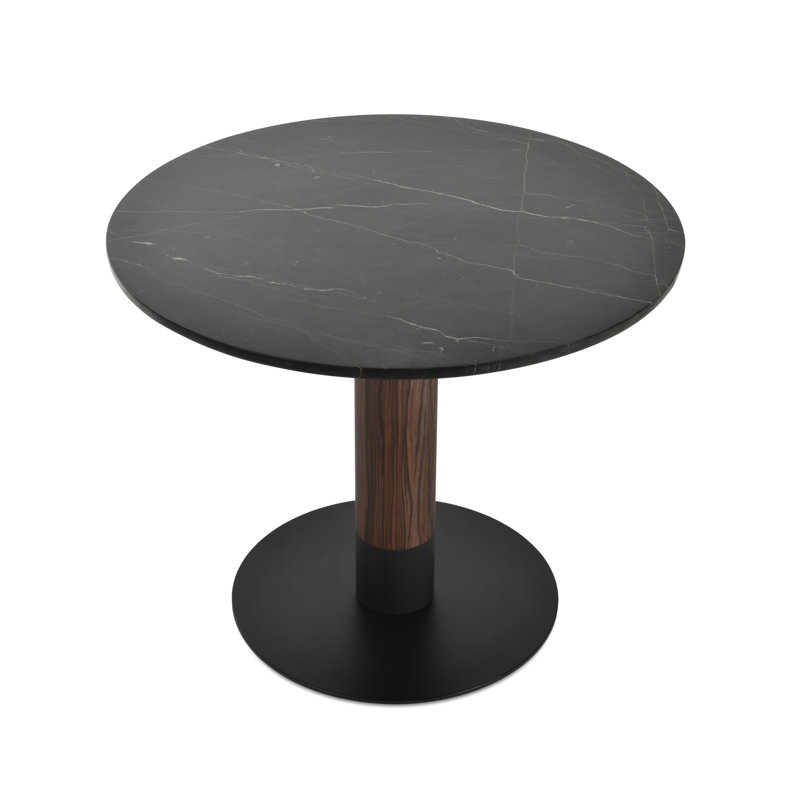 Tango Thick Post Ceramic Dining Table, Black, 29.5"H x 32"L x 32"W