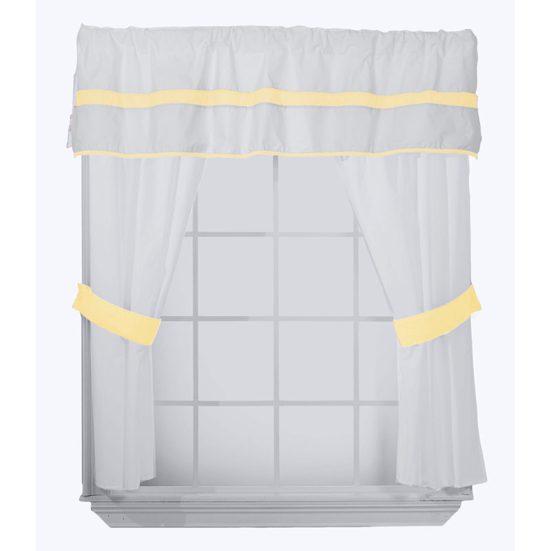Cotton Blend Curtain/Drape, Yellow