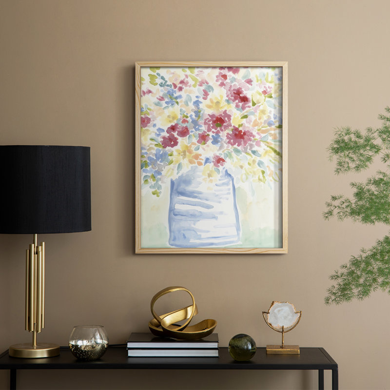 Country Meadow Bouquet II Framed Print - Solid Wood, Naturel, H 15 po x l 12 po