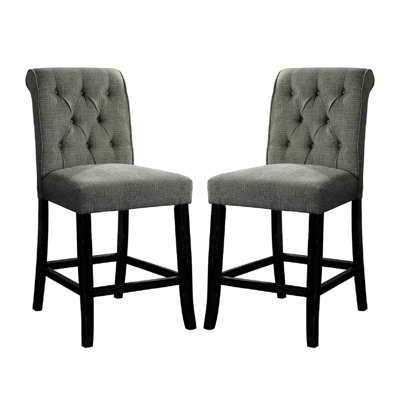 Set Of 2 Fabric Upholstered Dining Chairs
