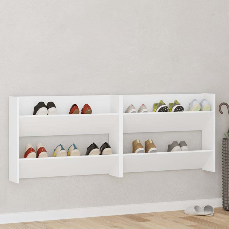 12 Pair Shoe Rack, White, 4