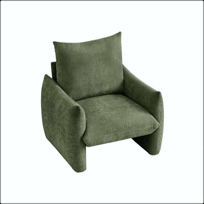 Fauteuil d'appoint surdimensionné en chenille 34,3 po, Green